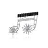 brooches-308 Xuping beautiful snowflake brooch, musical note pave zircon 925 silver color fashion brooch pin