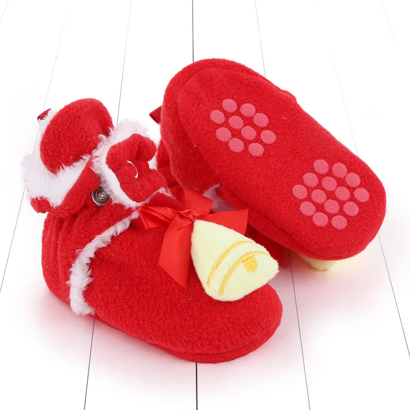 Winter Warm Christmas Baby Socks Baby Boy Girl Booties Fluff Soft Toddler Shoes First Walkers manufacture