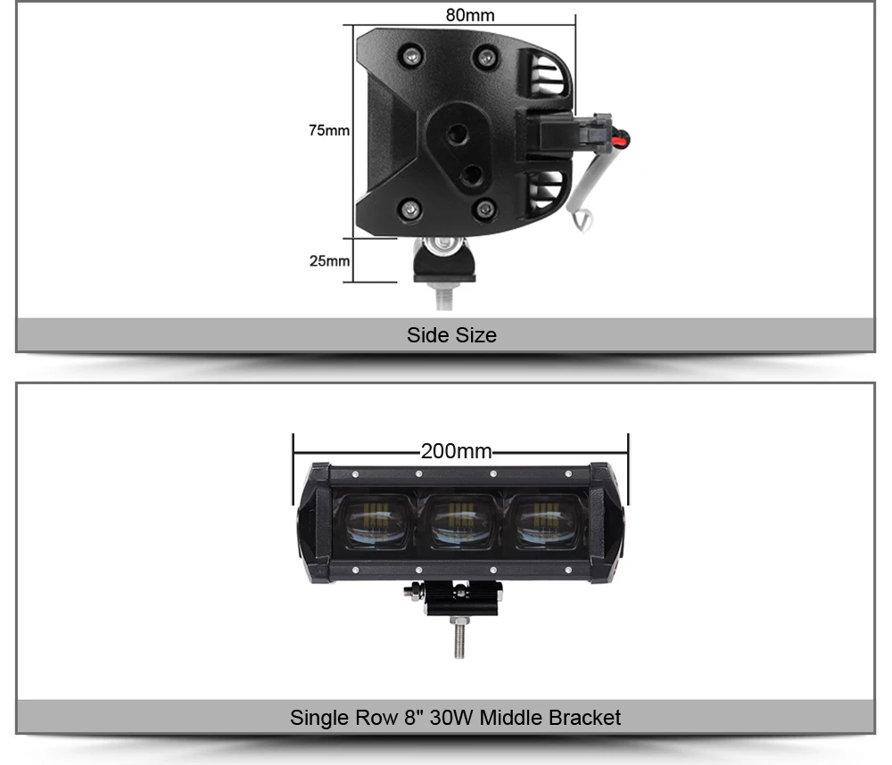 Auto Car Work Lamp 6d Single Row 60w 90w 180w 240w 120w Led Light Bar