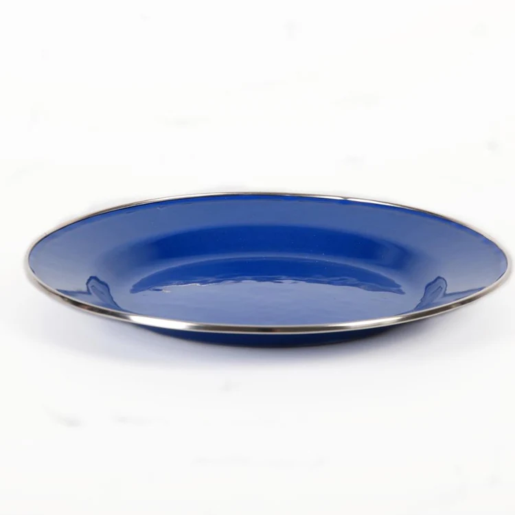 经典贴花特色菜肴珐琅野营餐具盘子 - buy 披萨暖plate,搪瓷野营盘