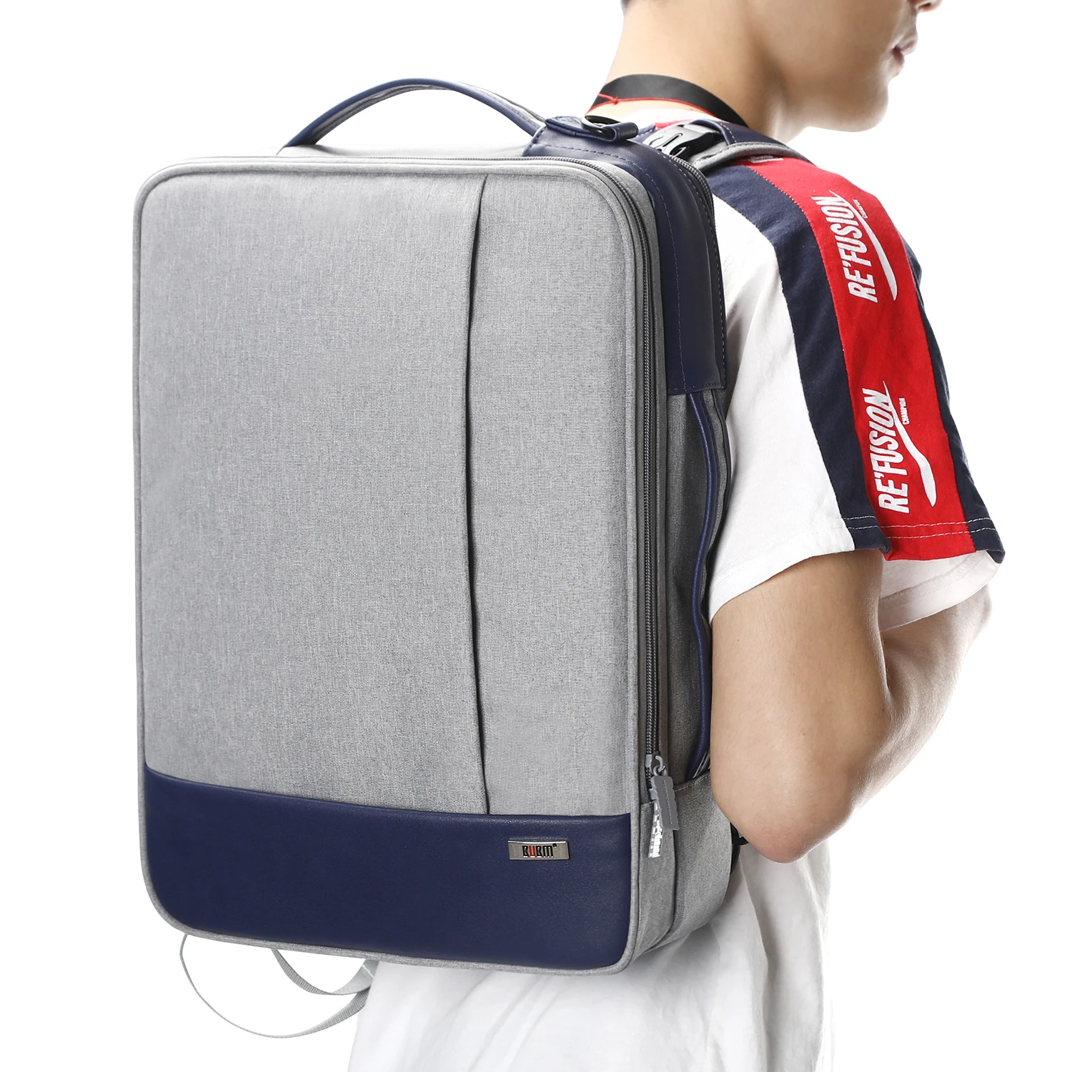 Bubm 3 Carrying Way Rectangle Full Opening Laptop Bag Travel Backpack