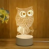 ANJIE new creative gift owl lamparas 3d led bedroom night light kid nightlight