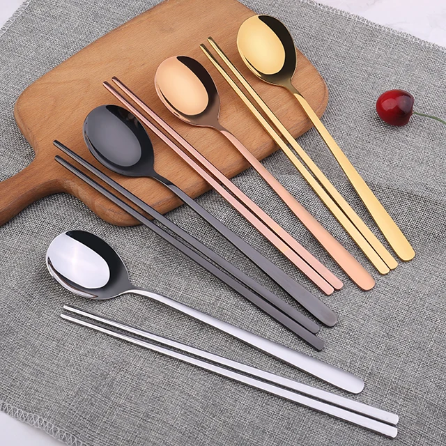 Korean Cutlery Set Nice Design Stainless Steel 304 Dinner Gold Plated