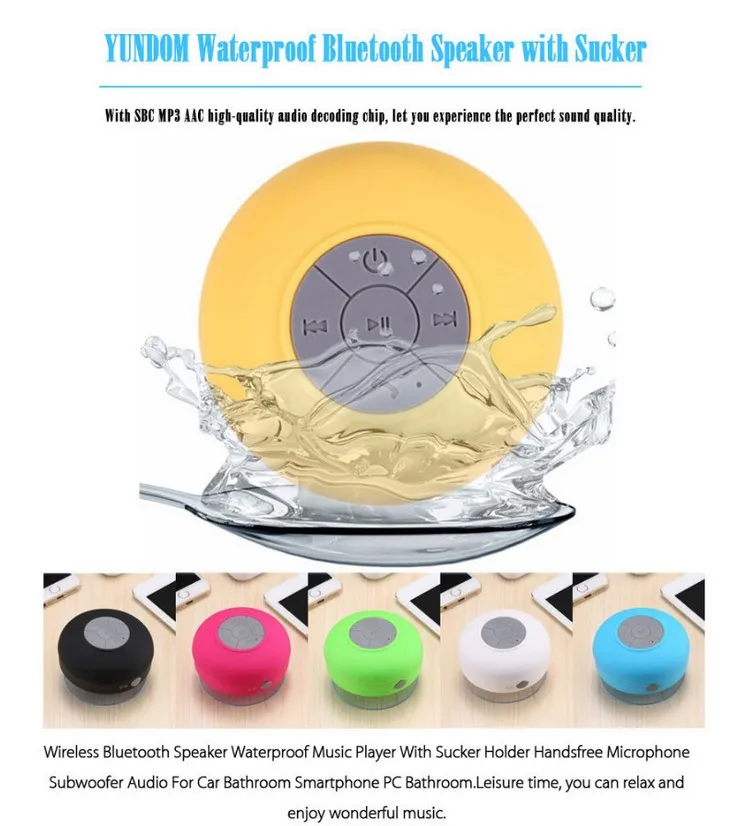 Strong Suction cup Bathroom Waterproof IPX4 Wireless Shower Blue tooth Speaker - ANKUX.COM
