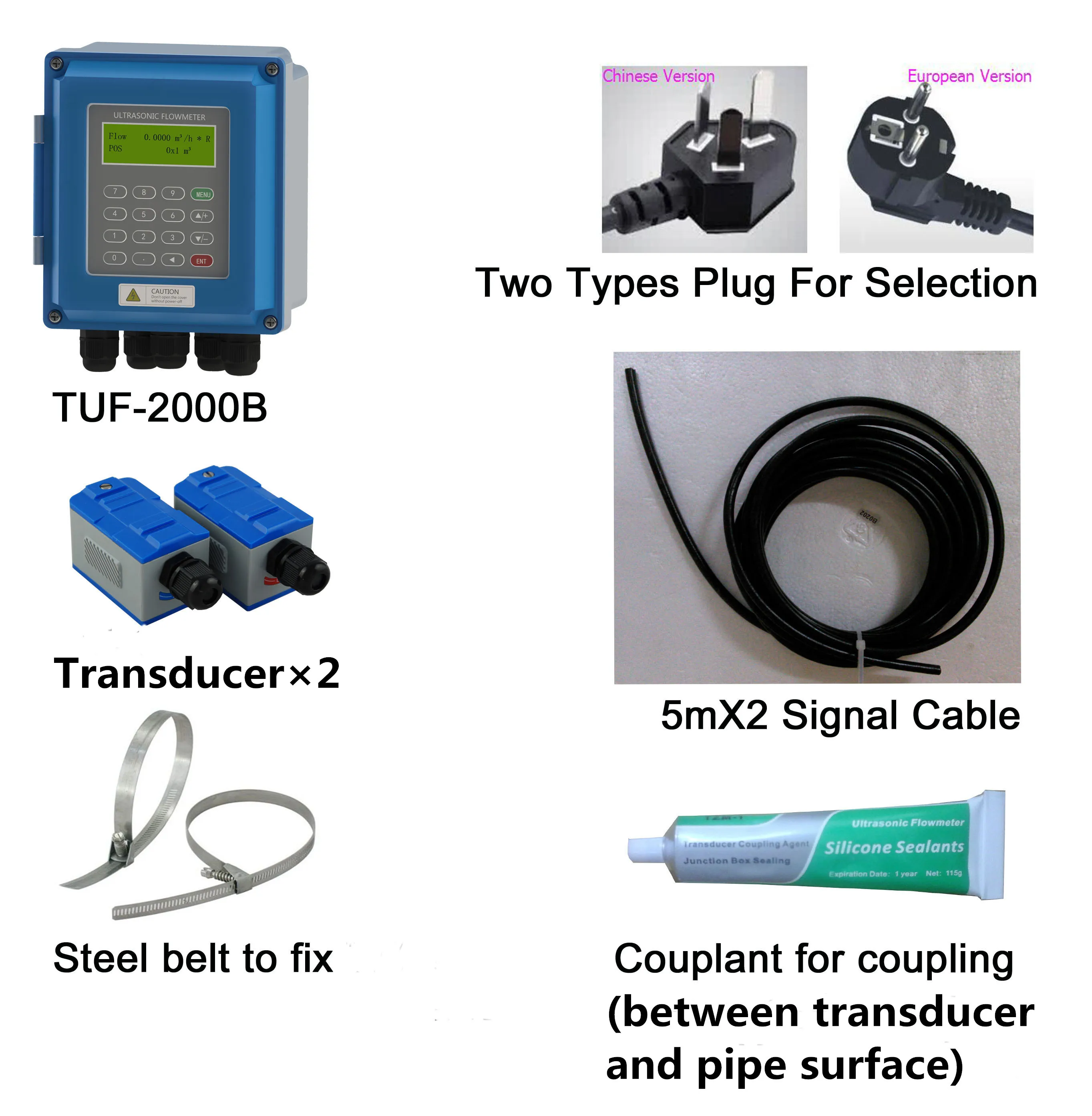 Digital Non Intrusive Wall Mounting Ultrasonic Flow Meter - Buy ...