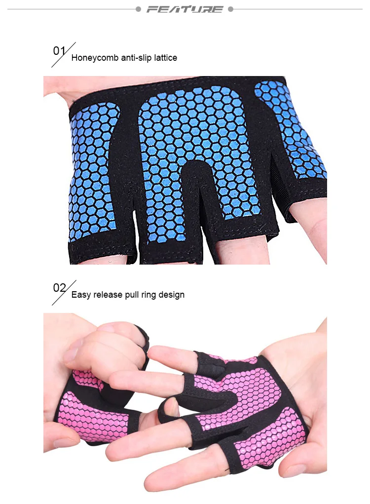 Gym Sports Antislip Pull Up Bar Dumbbell Workout Half Finger Thin Gym