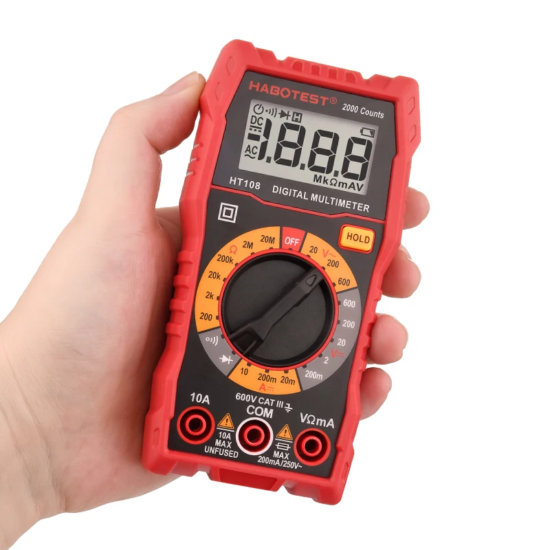 1habotest Ht108 2000 Counts Dc Ac 200v~600v Voltage Smart Multimeter ...