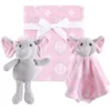 Plush pink small elephant gift set for newborn baby birthday gift toy comforter blanket baby elephant plush toy