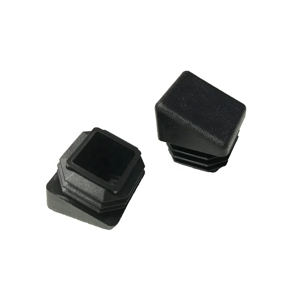 Black Angled Square Plastic End Caps Plugs For Bar Chair School Desk ...
