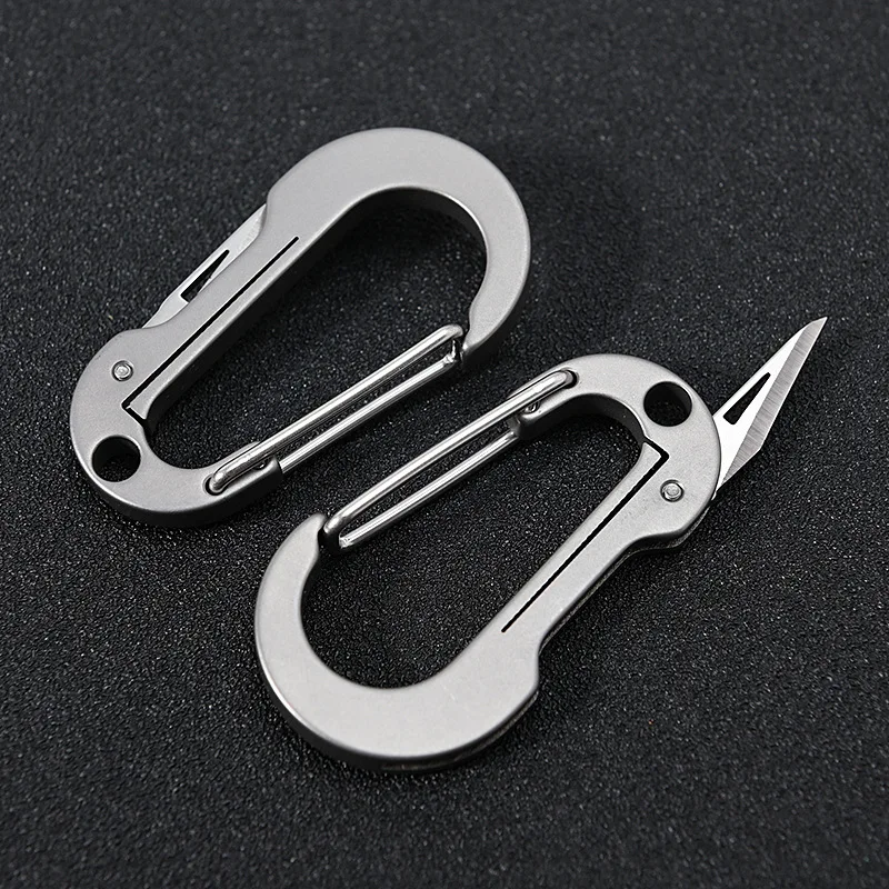 Outdoor Survival Titanium Alloy Key Carabiner Lightweight Multi-Function Camping Tool Knife Steel Material for Tours Outdoor