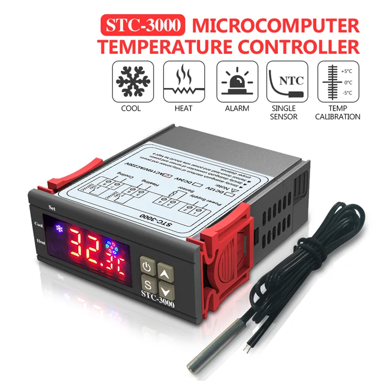 DC24V Digital Display Microcomputer Thermostat Temperature Controller Switch Temperature Controller 24V 50℃ to 110 ℃ Temperature Measurement Range with Sensor DC24V Digital Display Microcomputer Thermostat Temperature Controller Switch Temperature Controller 24V 50℃ to 110 ℃ Temperature Measurement Range with Sensor