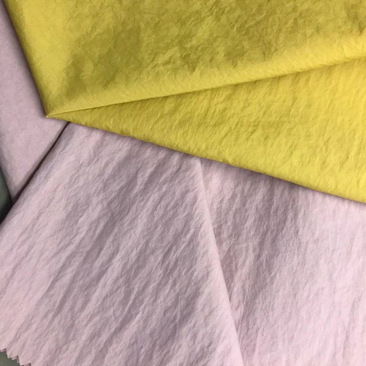 Manufacture 100 Nylon 310t Fulldull Nylon Wrinkle Fabric With Silicon