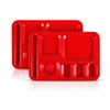 100% Melamine Plate Set 14.9" x 10.1" x 0.9" Inch 36-Pack 7-Compartment School Lunch Heavy Duty Quality Stackable Tray