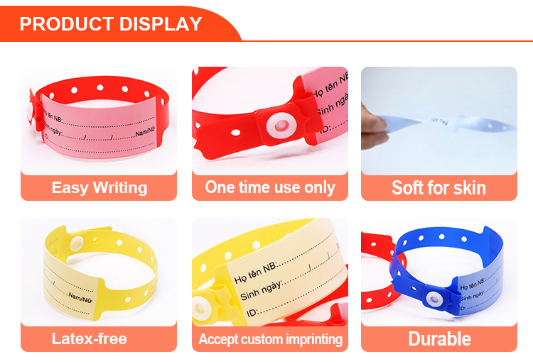 Custom Writable Plastic Vinyl Disposable Identification Medical Pvc