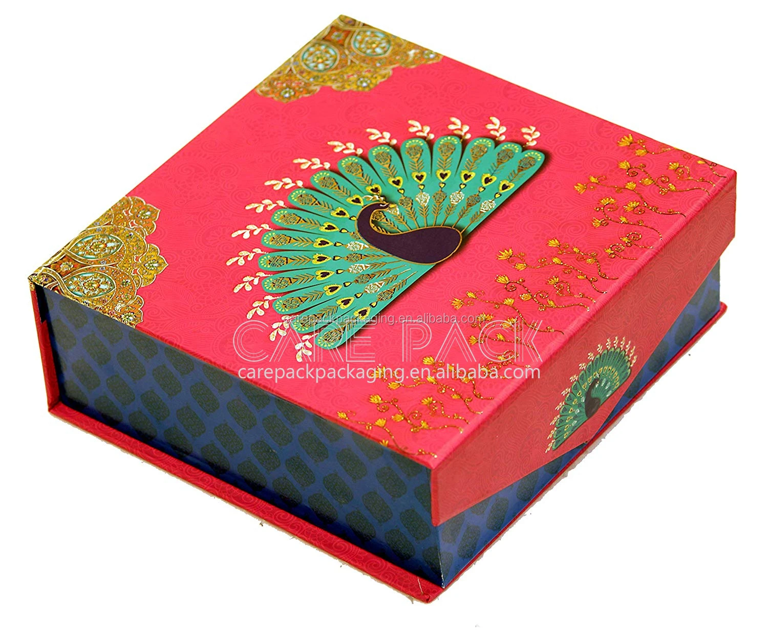 Empty Laddu Peacock Cardboard Texture Decorative Mithai Gift Box ...