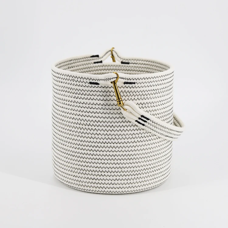 Handmade Woven Cotton Rope Nursery Baskets Cheap Gift Laundry Basket