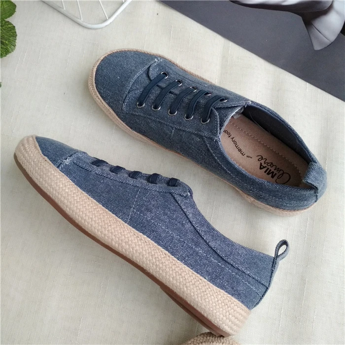 热卖平花边休闲黄麻鞋底麻底鞋鞋为妇女的