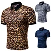 Leopard Printing Comfort Slim Fit Fashion Summer Custom Wholesale Polo T Shirts Men