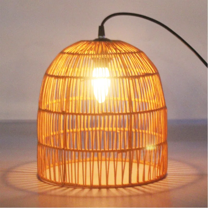 New trend  Handmade Wicker Rattan hang light Bamboo Pendant Lamp for Home Indoor or hotel