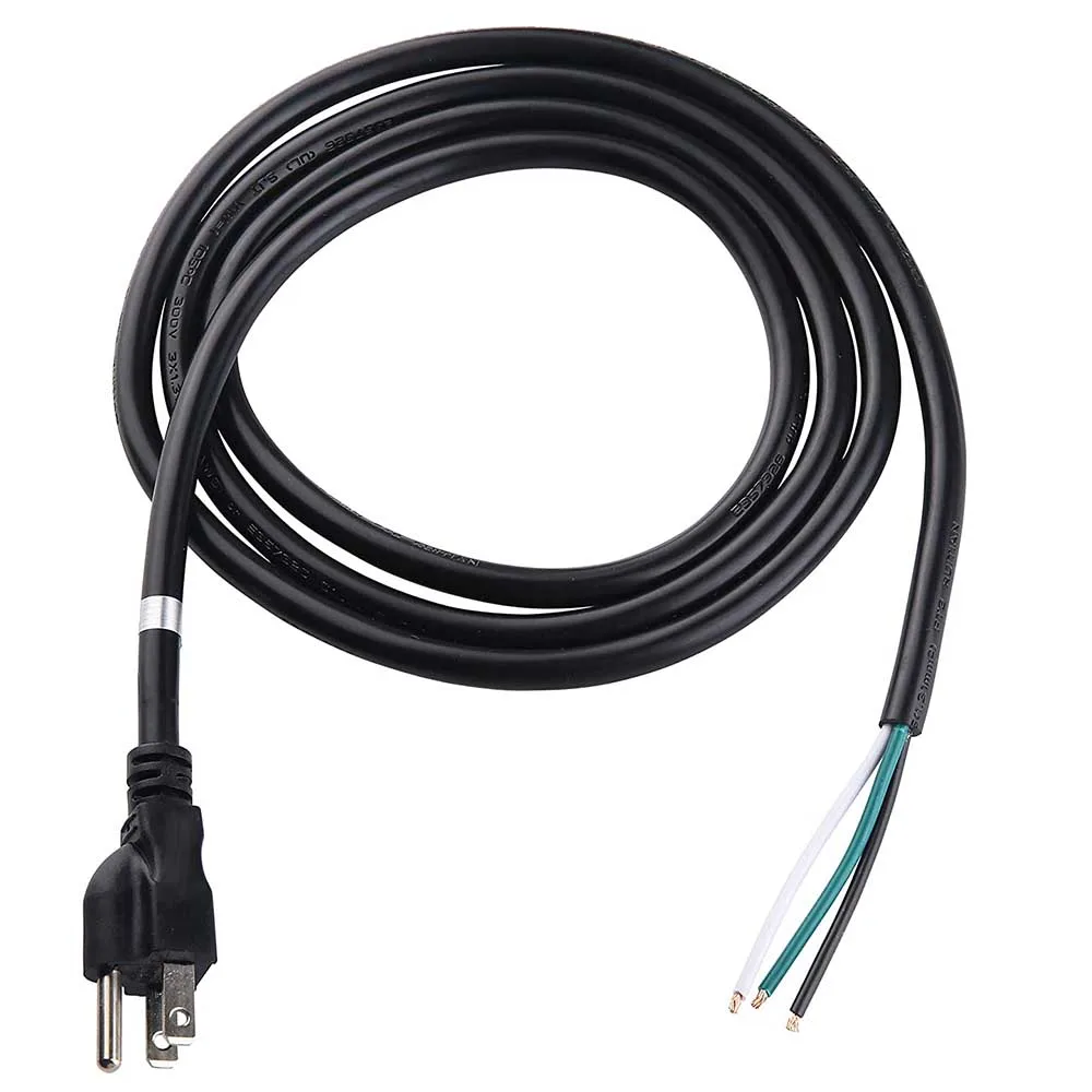 14 Awg 3 Conductor 3prong Power Cord With Open Wiring,15 Amp Max,6 Ft