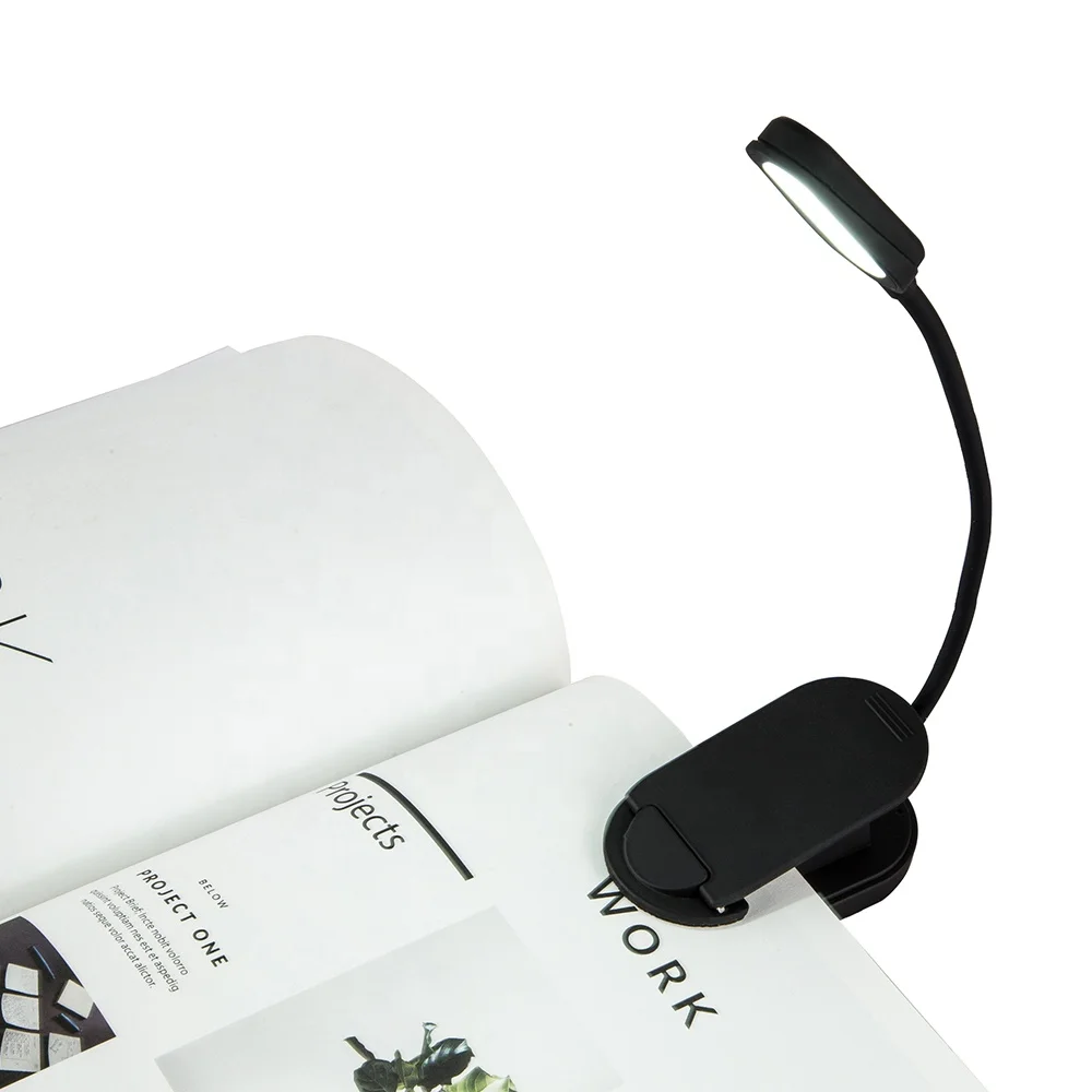 2020 Best Selling Rechargeable Book Light Bed & Music Stand Lamp, Rechargeable 4 LED Reading Lamp with Clip Book Light
