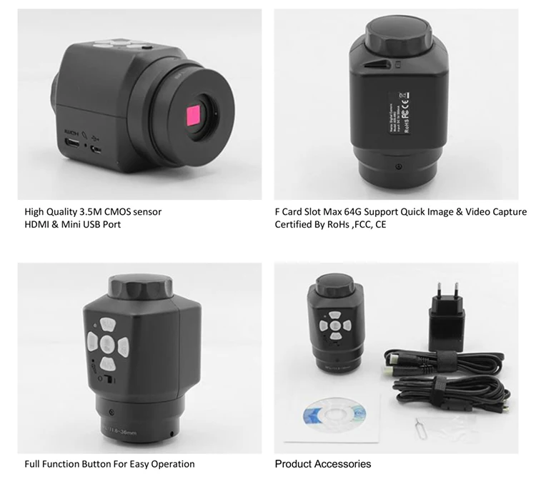 Optoedu A59.4902m 3.5m,1080p 30 Fps Dual Output Usb/hd Microscope