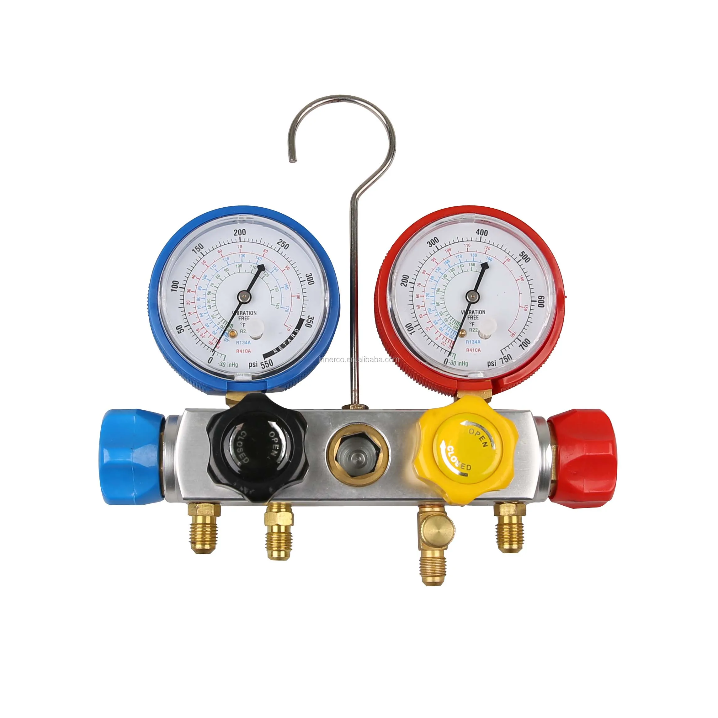 R410a,R22,R134a,R407c Hvac Application 4 Way Manifold Gauge Kit - Buy ...