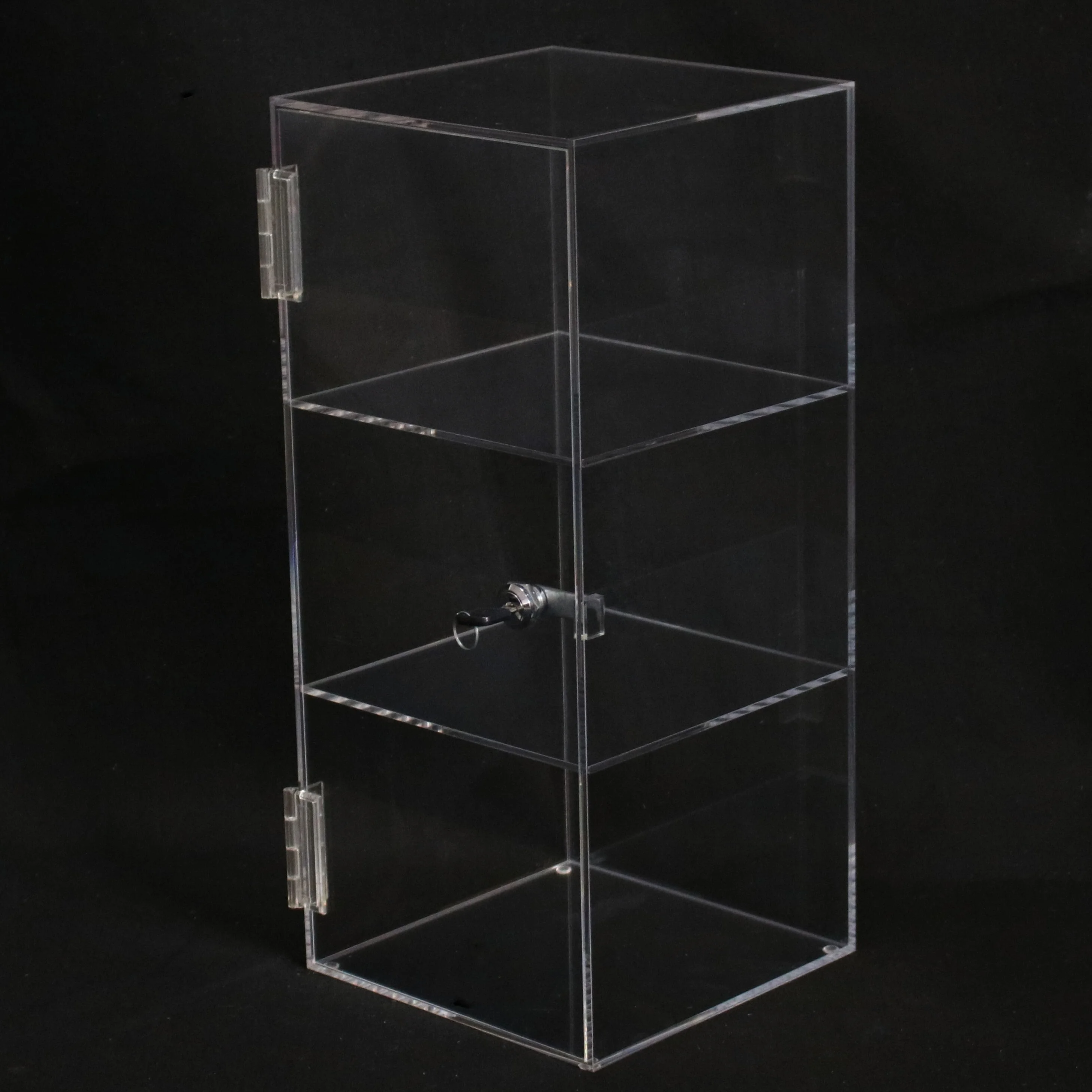 Customized Clear Lockable Countertop Acrylic Display Case/ With 3 Shelves Buy Clear
