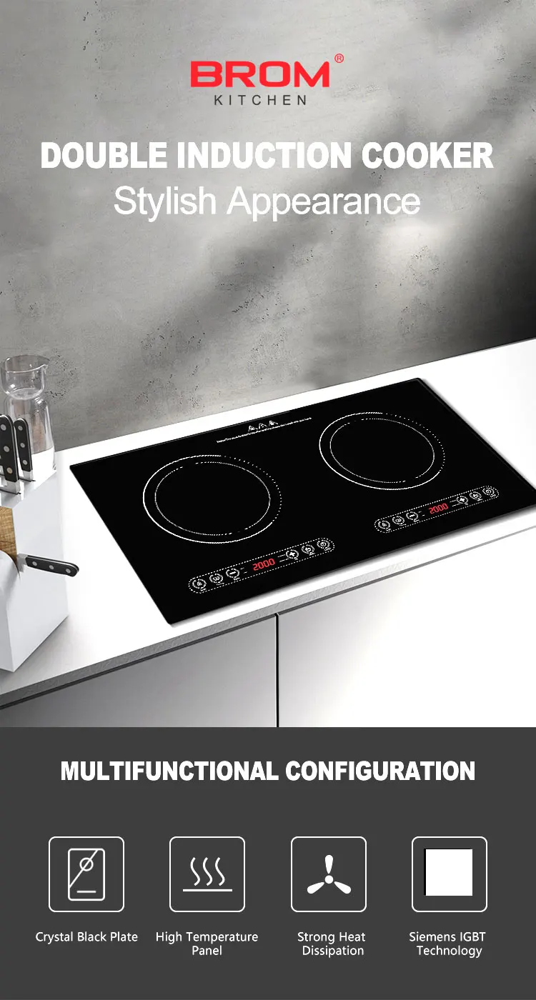 Multi Built In Two Head Hob Double Hob Hot Pot Electrical Stove Electric Cooktops 2 Burners