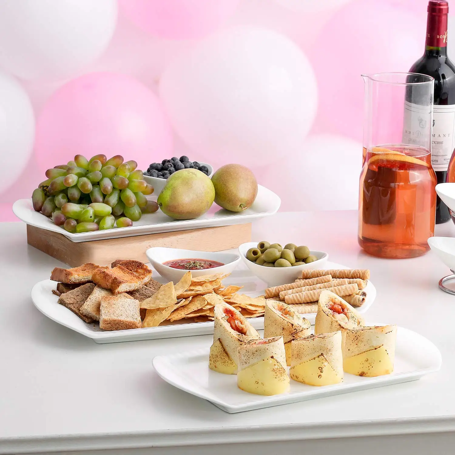 Large 3-Piece Ceramic Platter Set 16'/14'/12\