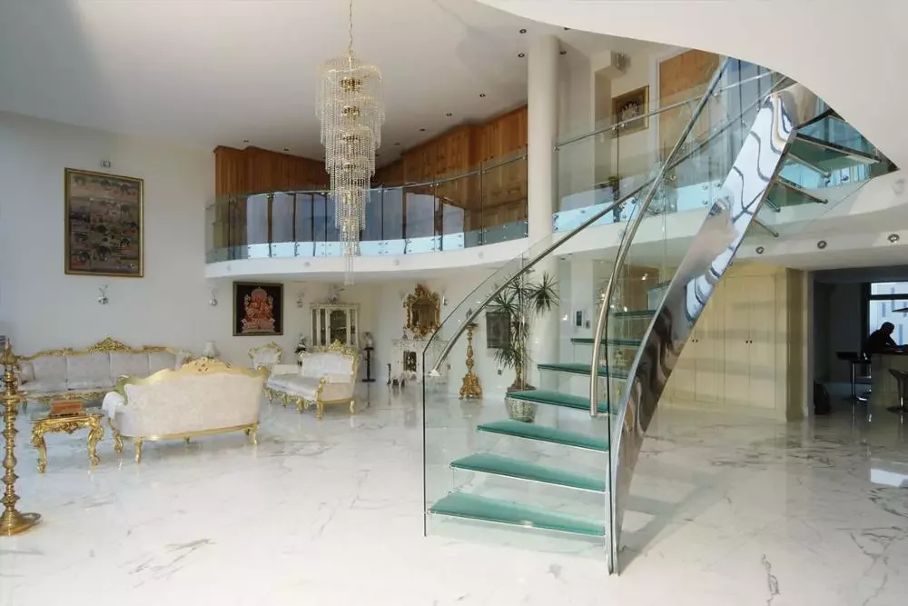 American modern house decorative indoor solid wood stairs floating staircase design