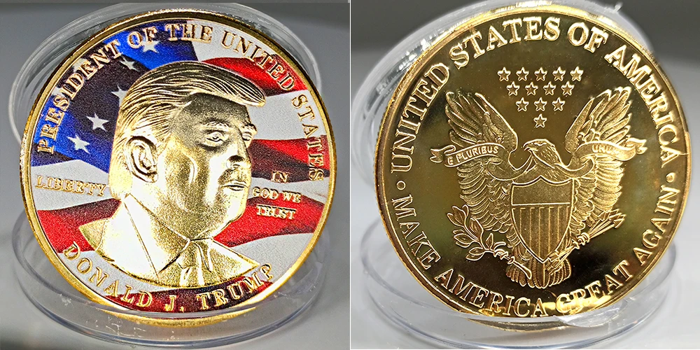 2020 Custom Usa President Souvenir Coin Gold Silver Plated Donald Trump