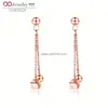 Reduced Design Women Rose Gold Stainless Steel Artificial Jewelry Enamel Stud Earrings