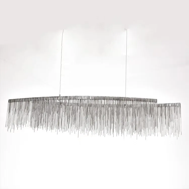 Modern Tassel Aluminum Chain Nordic Villa Creative Restaurant Shop pendant light