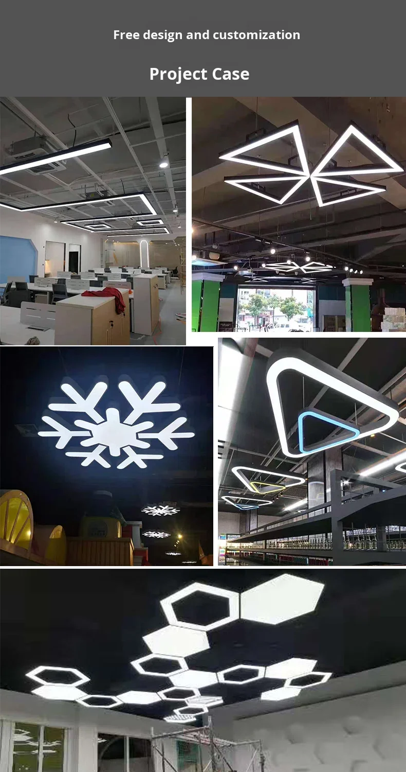 product led shaped star creative irregular hexagonal pendant light for office gym shopping mall supermarket energy efficient-26