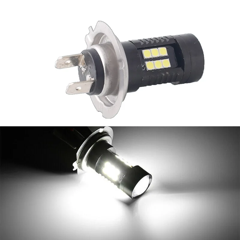 H7 LED Headlight Bulb Car Fog Lights Bulb 3030 21SMD 12V 24V High Brighter White DRL Lamp