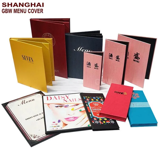 Hi Quality Genuine Leather Menu Covers A4 Pu Wood Menu With Low Moq