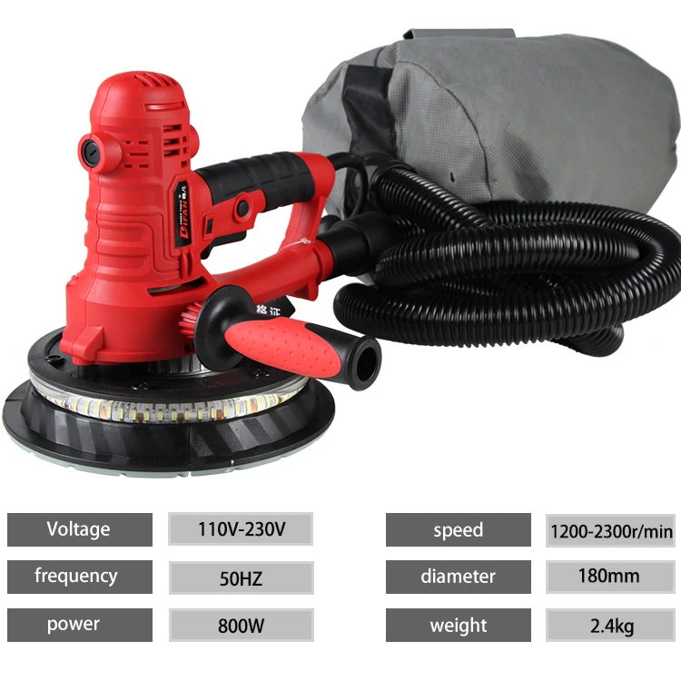 High Performance 1200-2300R / Min Drywall Sander Machine Electric Dry Wall Polisher