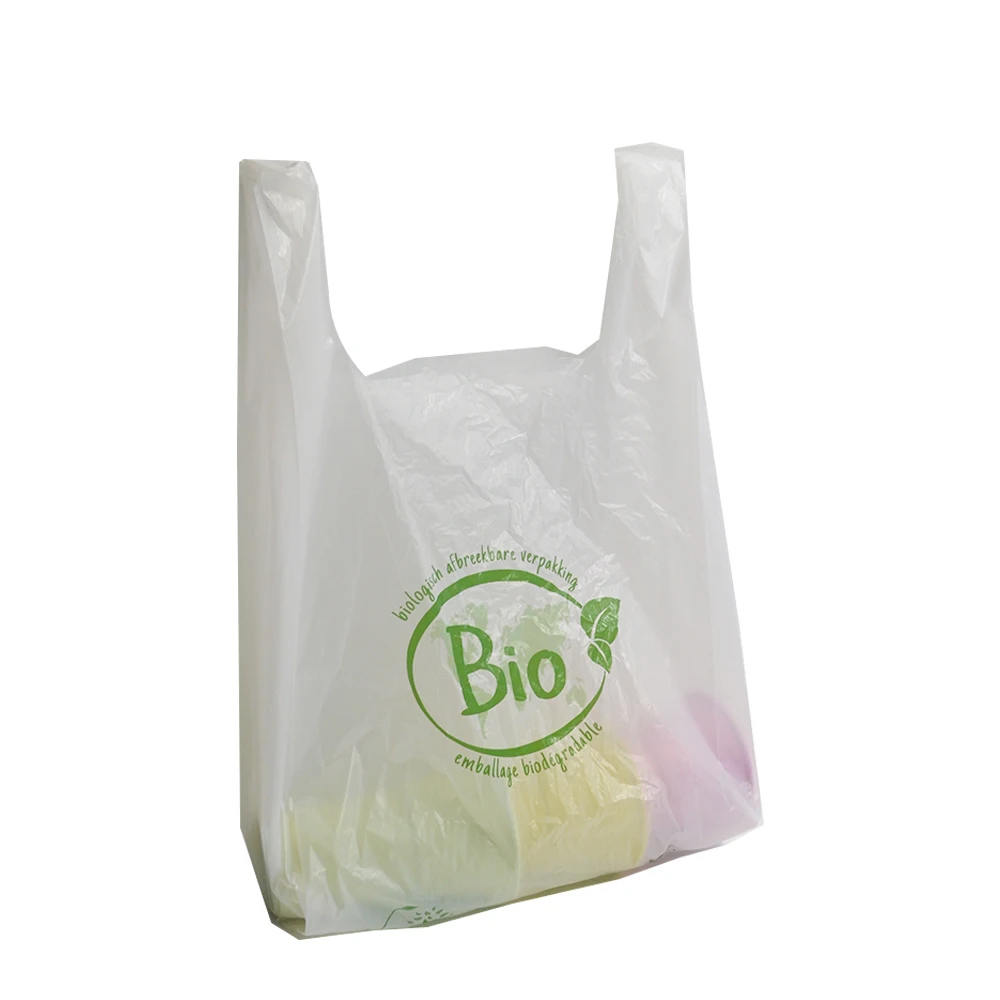 100 Biodegradable Cornstarch Pla Bags Compostable Shopping Bags Wholesale Buy Supermarket