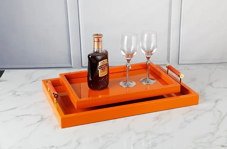 orange decorative tray