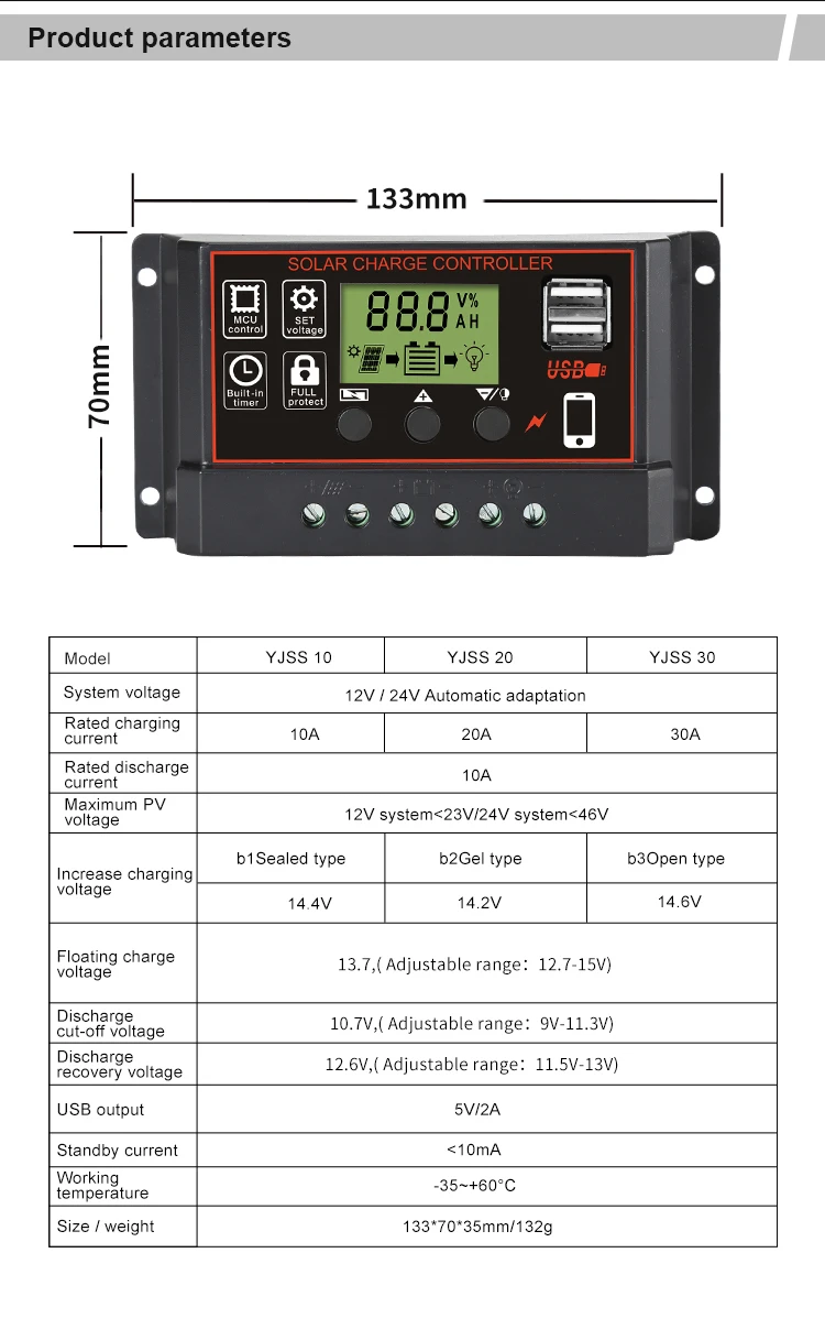 New Ai Programs Solar Charge Controller With Dusk To Dawn 12v 24v 10a 20a 30a Buy 10a Ce Rohs