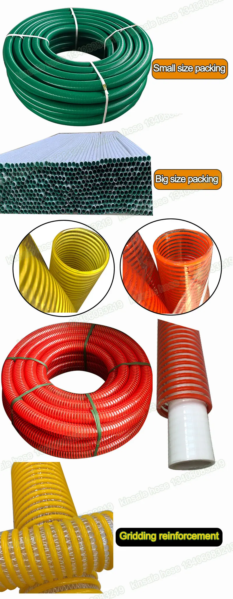 Reinforced! 3" Vacuum Tube Pipe 10M 1" PVC Suction / Delivery Hose 