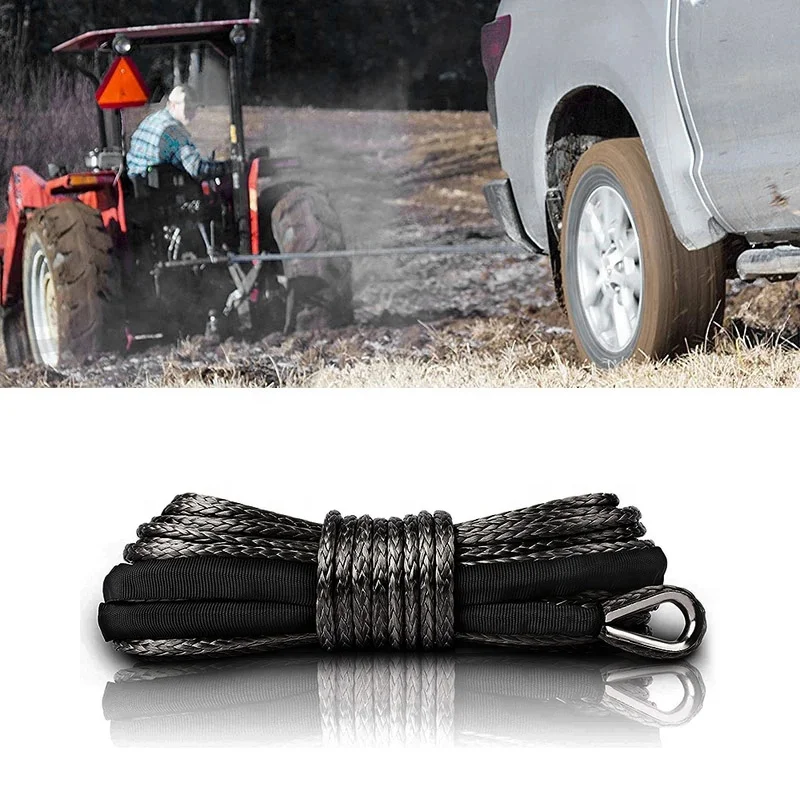 Utv Atv Synthetic Winch Towing Rope 7000lbs Offroad Truck Tractor Suv