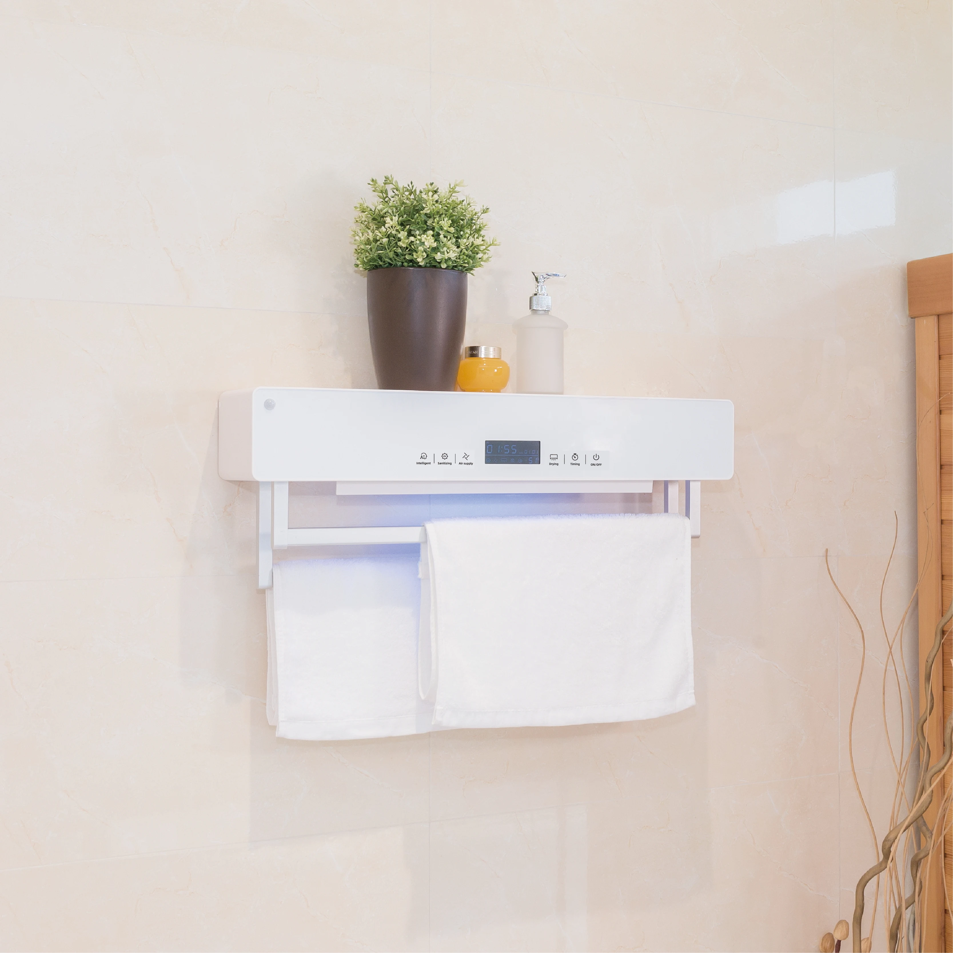 
Sanitary Ware Wall Mounted UV Disinfection Intelligent Heating Towel Warmer Rack Towel Dryer 