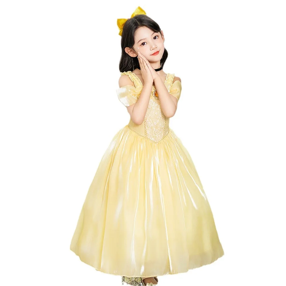 Halloween Princess Belle Dress for Girl Kids Cosplay Bella Beauty Princess the Beast Costume Princess Dress Belle Costume Halloween Princess Belle Dress for Girl Kids Cosplay Bella Beauty Princess the Beast Costume Princess Dress Belle Costume