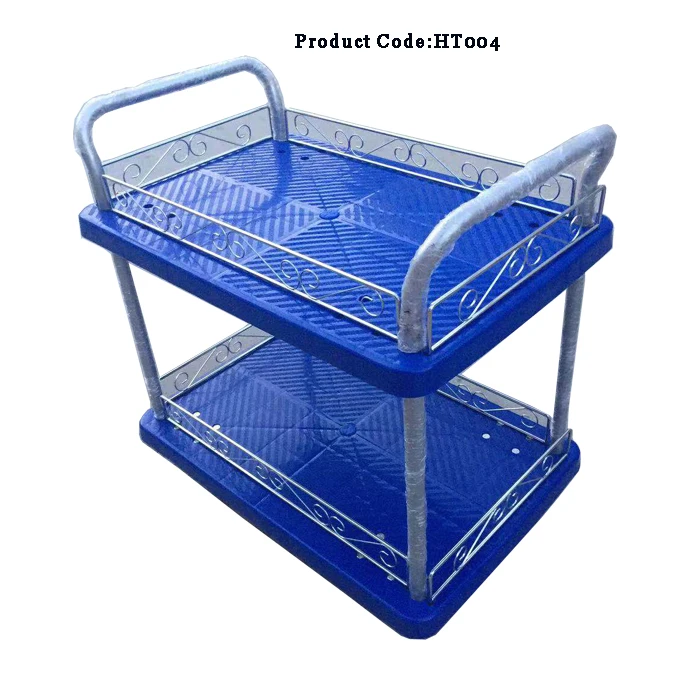 PVC Flatbed Platform Truck Industrial Material Handling Trolley