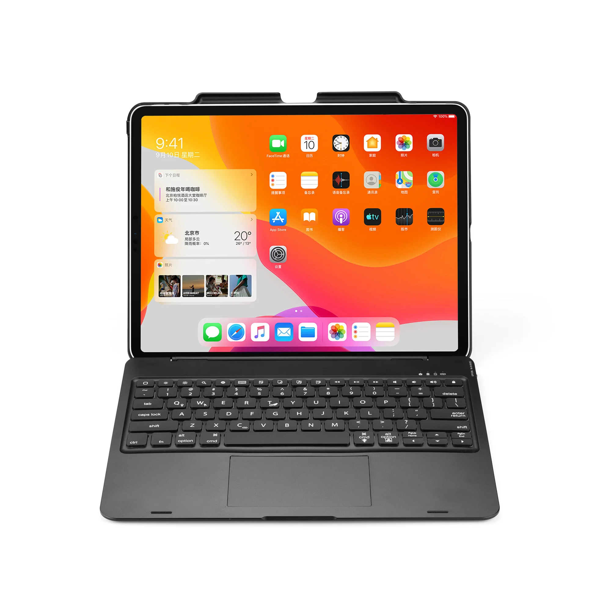 Touchpad Keyboard Compatible with iPad Pro 12.9 360°Rotating Back Cover with Backlight Wireless Keyboard Keyboard Case for iPad Pro 12.9 inch 2018-3rd Gen / 2020-4th Gen Pencil Holder Included 