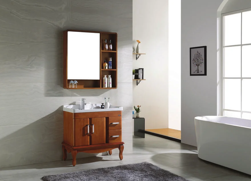 XD-822-80  bathroom cabinet vanity new design high quality complete set bathroom vanity solid wood with leg