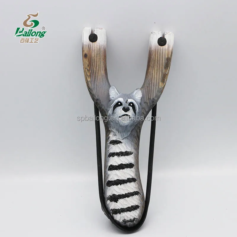 Popular Wholesale Slingshot Wood Carving Catapult Kids Toy Animal