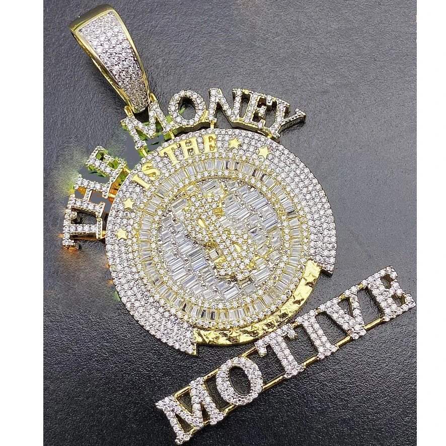 Store Money Iced Out Silver Luxury Letters Best Selling Pendant